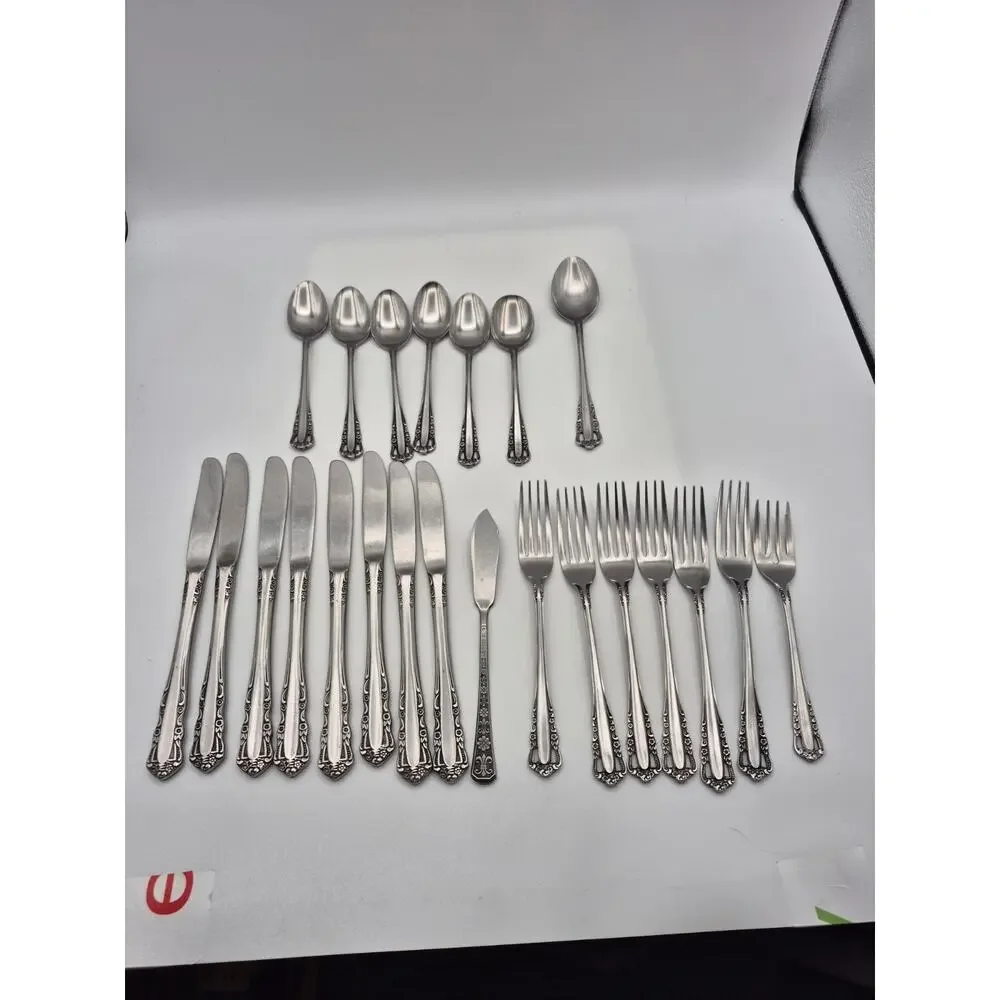 Lot of 23 Interpur Flatware Stainless Steel Knives, Forks, Spoons Made in Japan